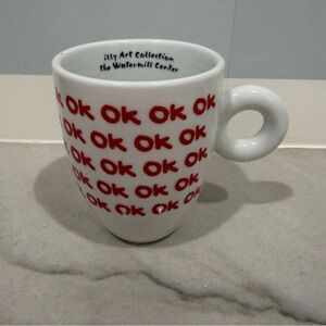 illy Art Collection 'OK' White Ceramic Espresso Cup 2014 made in Italy